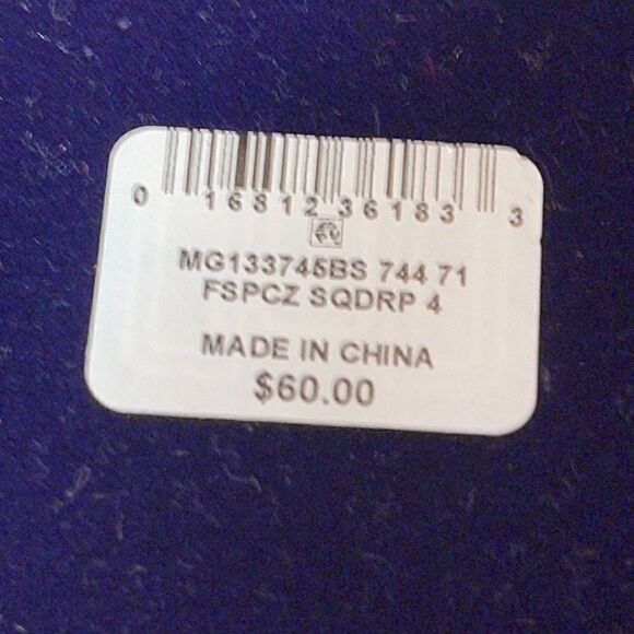 Silver Plate Cubic Zirconia Square clear Earrings Set - Picture 3 of 3